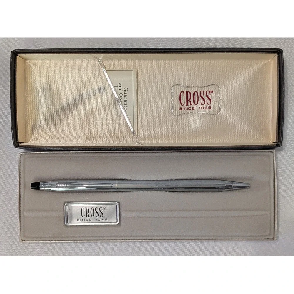Cross Ballpoint Pen Unisex OS Chrome Excellent Century Classic 3502 Vintage Box